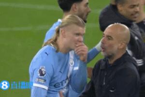 哈蘭德3場“球荒”！瓜帥賽后指導(dǎo)哈蘭德，抱著他悉心教誨數(shù)十秒