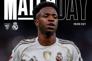 力爭(zhēng)三分！皇馬發(fā)布客戰(zhàn)畢巴海報(bào)：維尼修斯單人出鏡