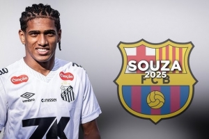 身價(jià)300萬歐！每體：巴薩正關(guān)注19歲桑托斯左后衛(wèi)索薩