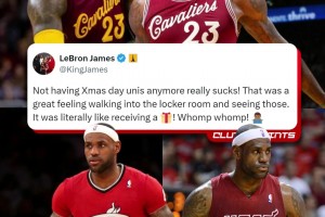 老詹賽前在線(xiàn)吐槽：沒(méi)有圣誕大戰(zhàn)專(zhuān)屬球衣真是太糟糕了?。? >
                                        </div>
                                    </div>
                                    <div   id=