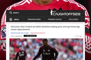 英媒：曼聯(lián)為拉什福德標(biāo)價(jià)5000萬鎊，有意三笘薰