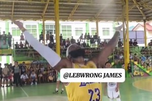 外國野球場上演山寨版湖勇大戰(zhàn) 別說詹姆斯和庫里長得還挺像??