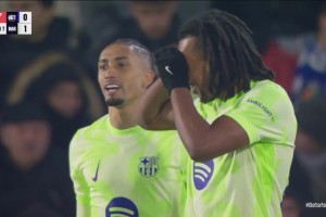 巴薩客場取得領(lǐng)先！孔德禁區(qū)內(nèi)兩連擊攻破赫塔費(fèi)！