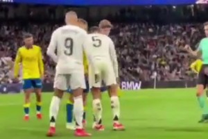 好兄弟！貝林厄姆被拉帕球員推倒和嘲諷，姆總過來替貝林出頭