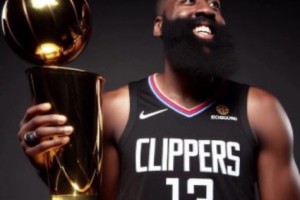 【AI】期待啊！外網(wǎng)球迷甚至把哈登25年奪冠的照片都做好了~