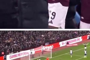 隊友進球后，維拉替補席上的拉什福德振臂高呼??