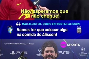 世預(yù)賽巴阿大戰(zhàn)在即！麥卡：我們得在阿利森食物里放點東西??