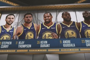 當(dāng)年勇火大戰(zhàn)還有哈登保羅杜蘭特克萊，現(xiàn)在只剩庫里和追夢了……