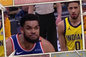 又一幅世界名畫？唐斯殘暴隔扣2+1反超比分 身后哈利看呆了