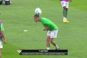 圓神太絲滑了！安東尼賽前熱身小秀一把技術(shù)！