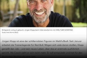 德國世界報采訪克洛普：我不再想擔任教練了