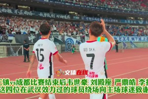 鞠躬+繞場一周!韋世豪劉殿座等四位蓉城球員賽后向武漢球迷致謝