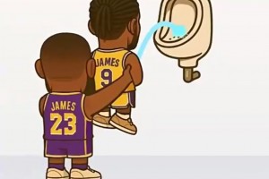 笑死！用尿尿來演繹NBA球星的球風(fēng)：老詹抱著布朗尼尿??