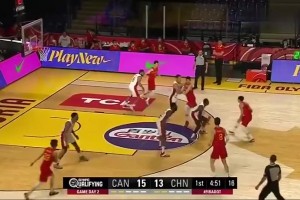 今天小胡表現(xiàn)猶如天神下凡！胡明軒曾在奧運(yùn)落選賽vs加拿大砍24分