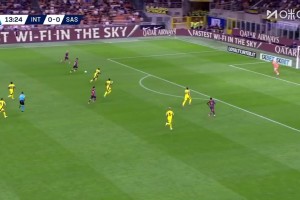 國(guó)米1-0領(lǐng)先！蘇西奇做球，迪馬爾科冷靜推射得手