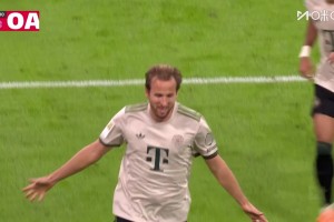 凱恩拜仁生涯100球！迪亞斯禁區(qū)內(nèi)突破分球，凱恩推射破門雙響！