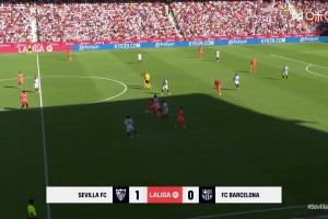 巴薩0-2落后！孔德中場丟球，羅梅羅反擊包抄破門