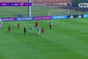 太強了??方珍珠單刀破門，U17中國女足4-0領先挪威