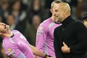 可能只有AI才能表達出瓜迪奧拉對裁判的心情吧，這也太搞了！