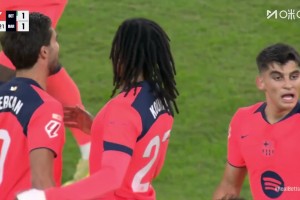 巴薩2-1光速反超貝蒂斯！巴德吉精彩傳中，費(fèi)蘭精彩側(cè)鉤3分鐘雙響