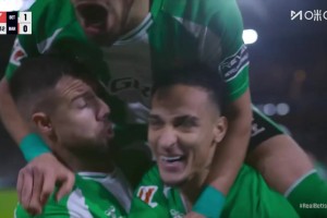 圓神攻破巴薩！安東尼門前轉(zhuǎn)身打門得手！貝蒂斯1-0領(lǐng)先巴薩！